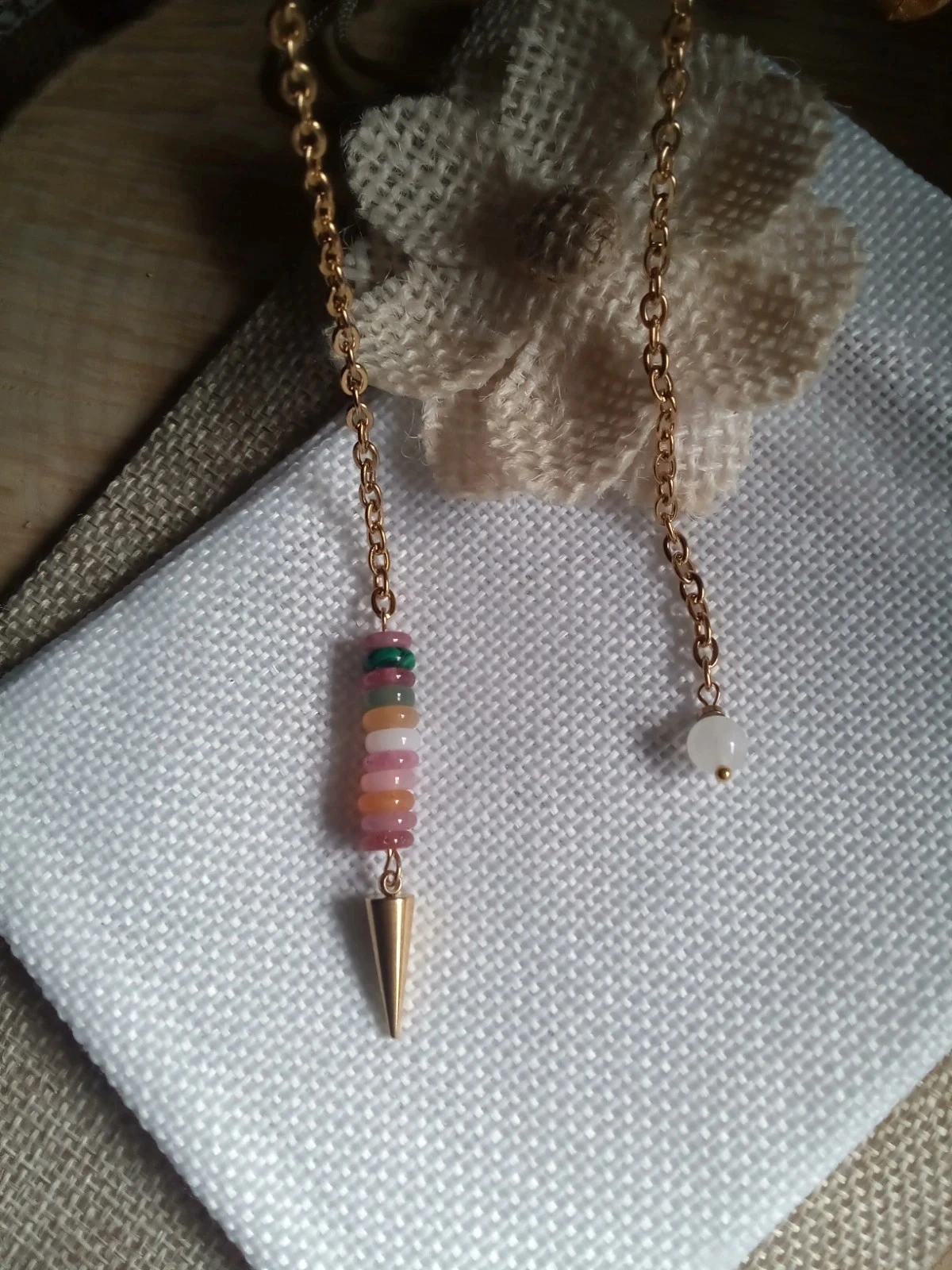 Pendule ketting met half-edelstenen – photo 2